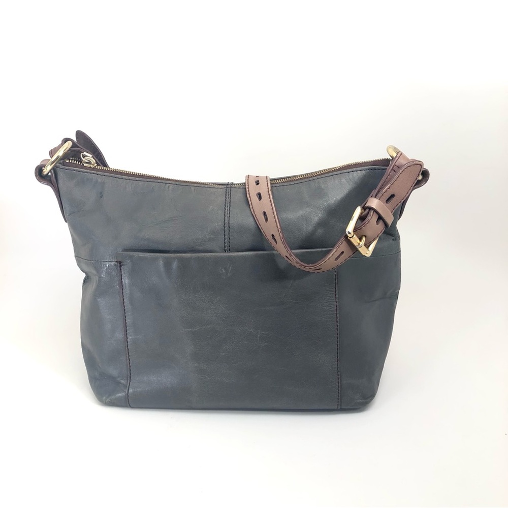 Hobo the Original International Charlie Purse Shoulder Bag Gray Soft Leather